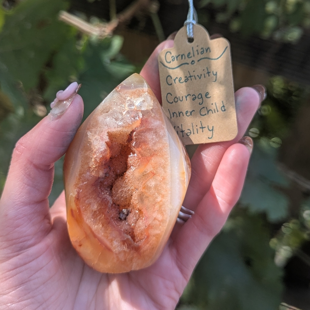 Carnelian Crystal Geode Spiral Tower